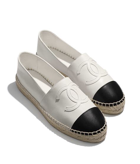 chanel espadrilles white and black canvas|shop Chanel espadrilles online.